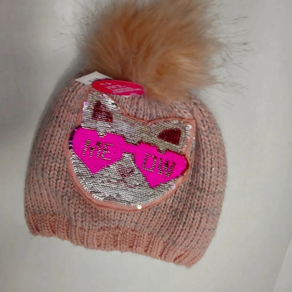 THE CHILDREN'S‎ PLACE GIRLS WINTER CAT HAT REVERSIBLE FLIP SEQUENCE